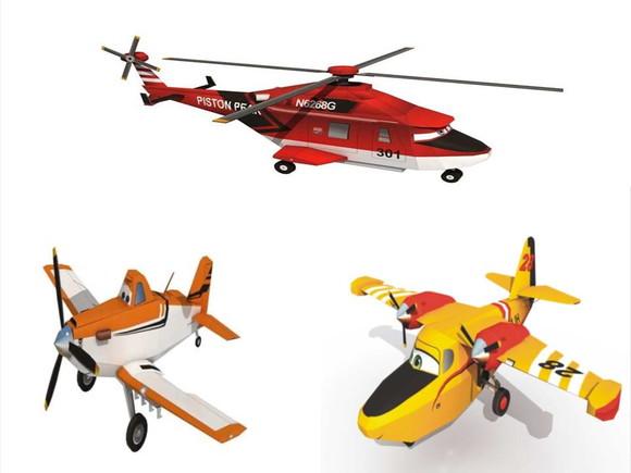 Arquivo pdf Papercraft Aviões da Disney de Papel