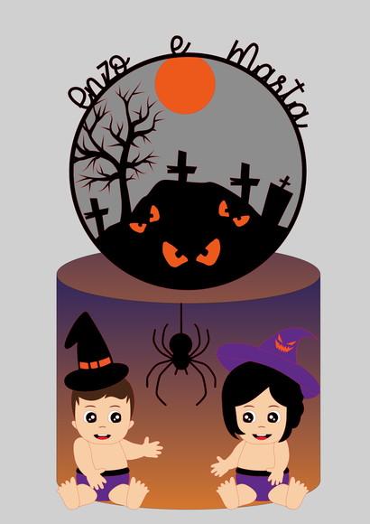 Topo Bolo Camadas Meu Primeiro Halloween Arquivo Studio