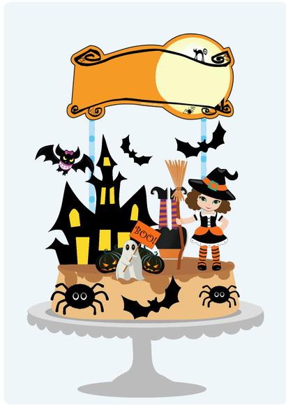 Topo de Bolo Halloween (não Camadas) Arquivos Studio