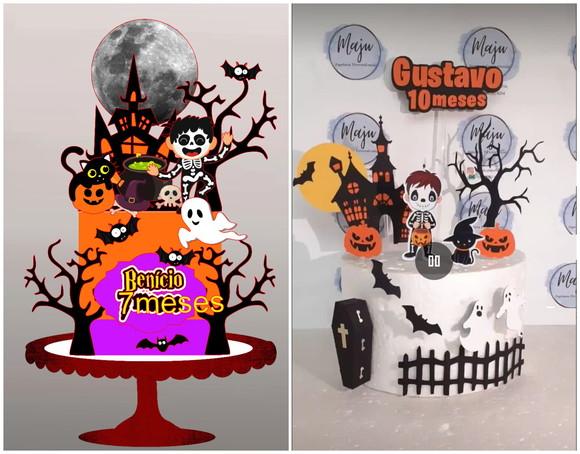 Topo de Bolo Halloween (não Camadas) 2 Arquivos