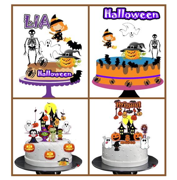 Topo de Bolo Halloween (não Camadas) 2 Arquivos