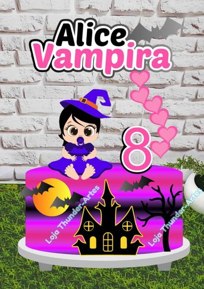 Topo Bolo Camadas Bruxinha Baby Halloween Arquivo Studio
