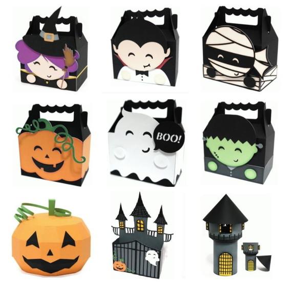 Arquivo Silhouette Kit Caixinhas Halloween Dia das Bruxas