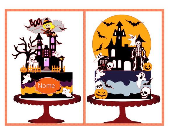 Topo de Bolo Camadas Halloween 2 Arquivos Studio
