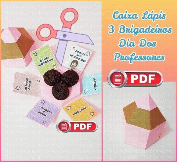 Arquivo em pdf Caixa Explosão Lápis Dia dos Professores