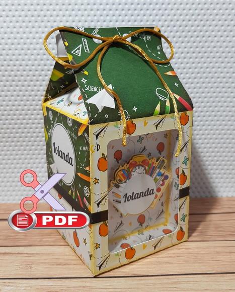 Arquivo Silhouette Studio e pdf Caixa Milk Visor Professores
