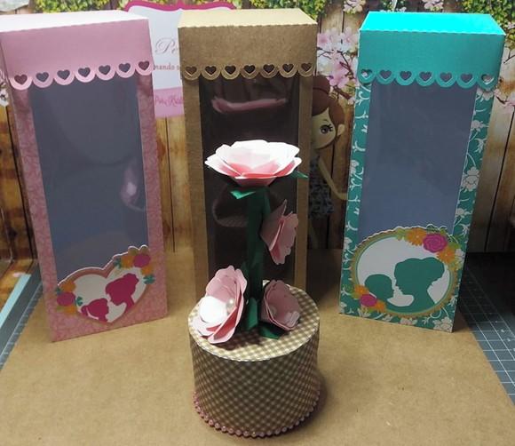Arquivo Silhouette Caixas com Flor Dia das Mães