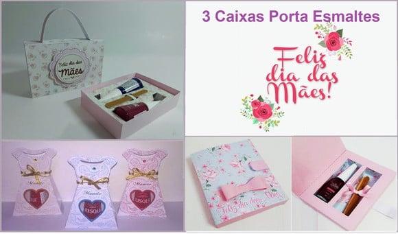 Arquivo Silhouette Caixas Porta Esmalte Dia das Mães