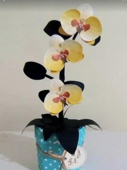 Arquivo Silhouette Vaso e Fores Amarela Dias das Mães