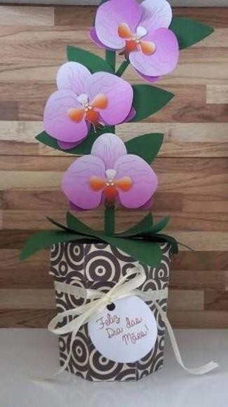 Arquivo Silhouette Vaso e Flor Lilás Dia das Mães