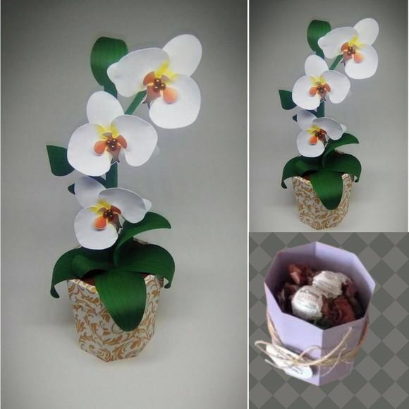 Arquivo de Corte Caixa Bombom Orquídea Branca Dia da Mulher