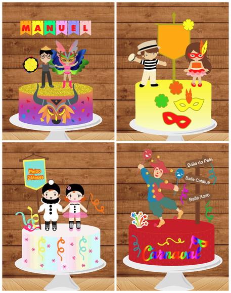 Topo de Bolo Carnaval Infantil