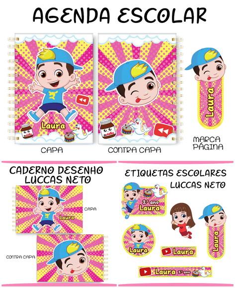 Arquivo de Corte Agenda Escolar Luccas Neto Menina