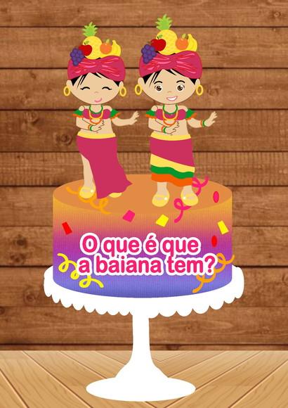 Topo de Bolo Carnaval das Baianas