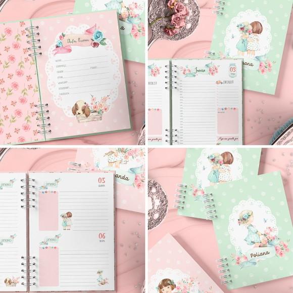 Kit Agendas 2023 Meninas Cute - A5 - Arquivo de Corte