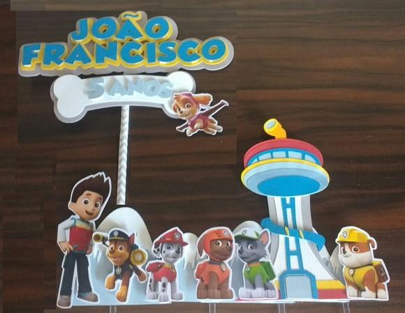 Arquivo Silhouette Topo de Bolo Patrulha Canina Meninos