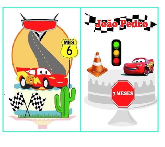 Arquivo Silhouette Topo Bolo Mesversário Carros 2 Arquivos