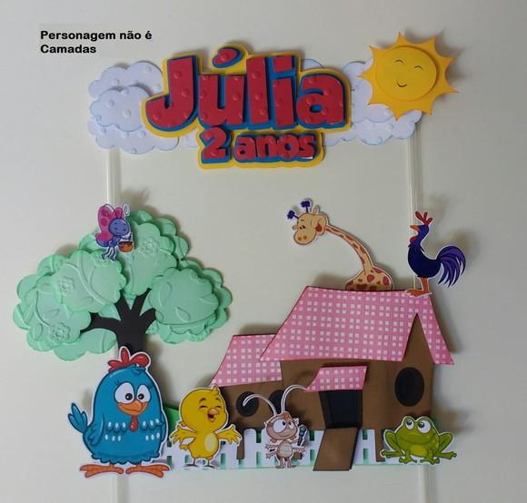 Arquivo Silhouette Topo de Bolo Galinha Pintadinha