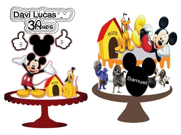 Arquivo Silhouette Topo de Bolo Turma do Mickey 2 Arquivos