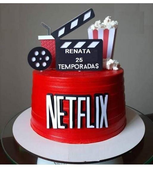 Arquivo Silhouette Topo de Bolo Amo Netflix