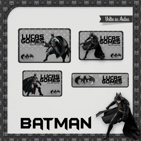 Arquivo de Corte Etiqueta Escolar Batman