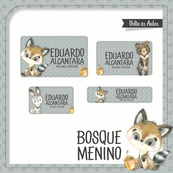 Arquivo de Corte Etiqueta Escolar Bosque Menino
