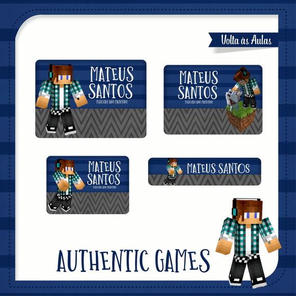 Arquivo de Corte Etiqueta Escolar Authentic Games