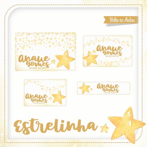 Arquivo de Corte Etiqueta Escolar Estrelinha