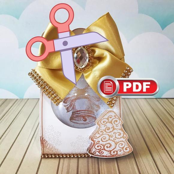 Arquivo pdf Porta Bolinha 6 ou 7cm Natal Corte Tesoura