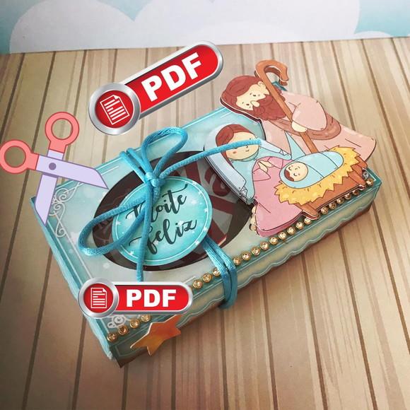 Arquivo pdf Caixa Kit Kat Natal para Tesourete