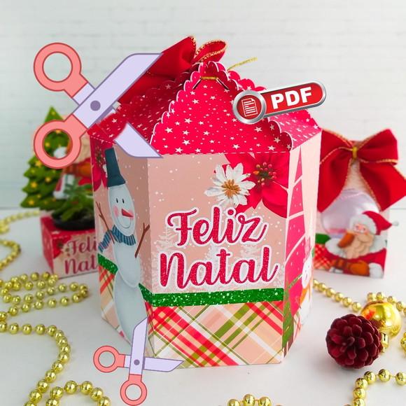 Arquivo pdf Caixa Panetone (500g) Natal Corte Tesoura