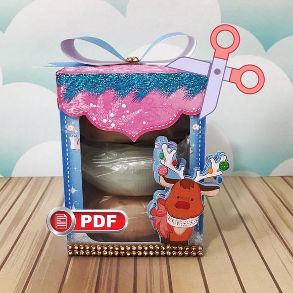 Arquivo pdf Caixa para 3 Sabonetes Natal Corte Tesoura