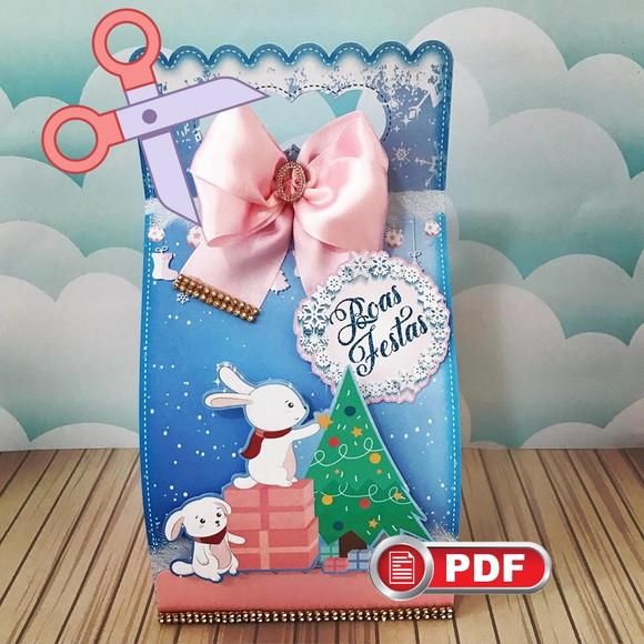 Arquivo pdf Caixa Panetone 500g Natal para Tesourete