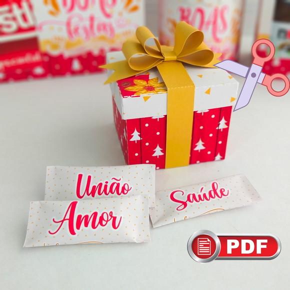 Arquivo pdf Caixa para Balas e Docinhos Boas Festas