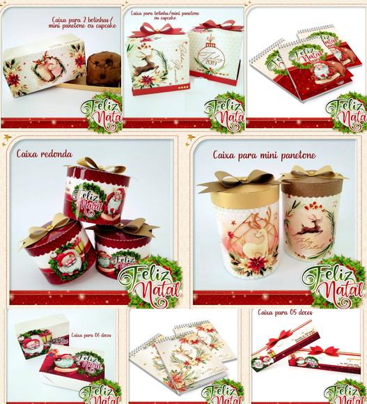 Caixas Panetone e Doces Arquivo de Corte Silhouette Natal