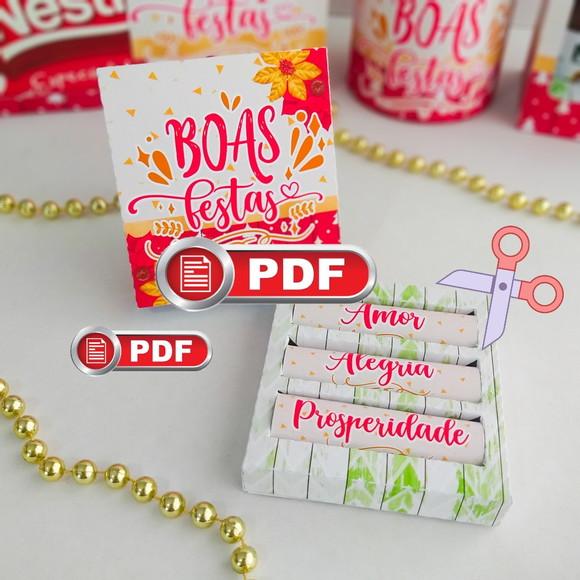 Arquivo pdf Caixa 3 Batons Boas Festas Corte Tesoura