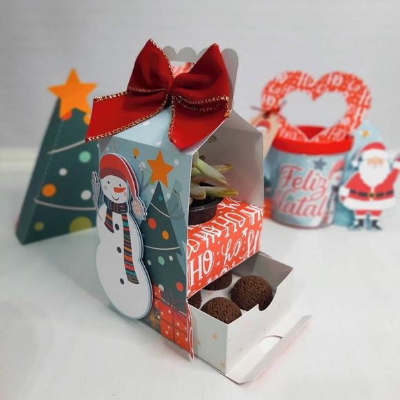 Arquivo Silhouette Caixa Suculenta e Doces Natal