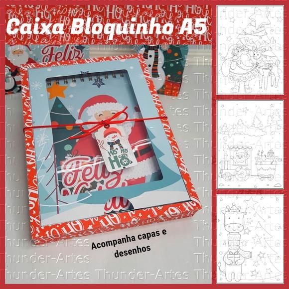 Arquivo Silhouette Caixa Caderno Colorir A5 Natal