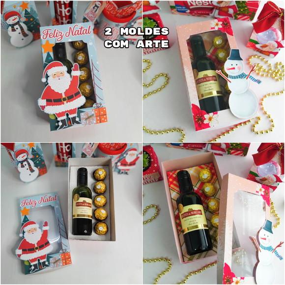 Arquivo Silhouette 2 Caixas Mini Vinho e Doces Natal