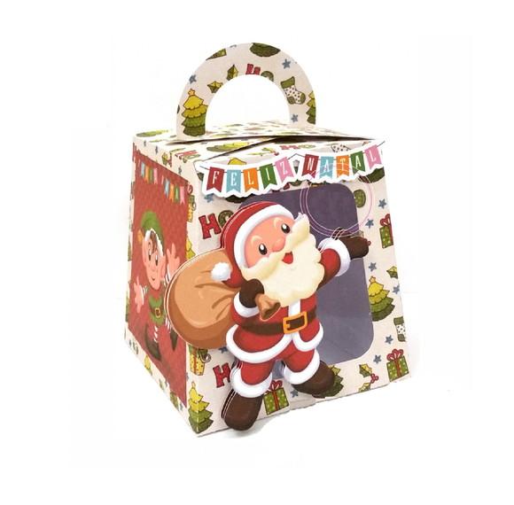 Arquivo Silhouette Caixa Mini Panetone com Visor Natal