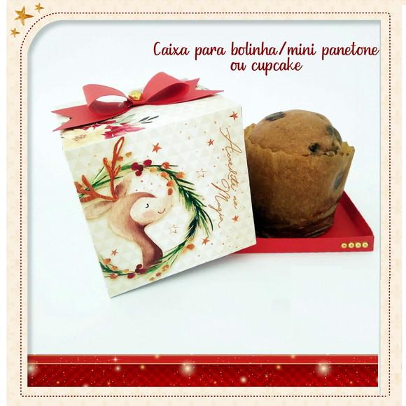 Arquivo Silhouette Caixa 1 Bolinha ou Mini Panetone Natal