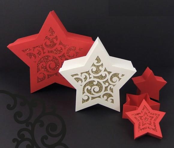 Arquivo Silhouette Caixa Estrelinha Natal
