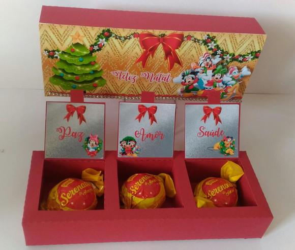 Arquivo Silhouette Caixa 3 Bombons Natal Infantil