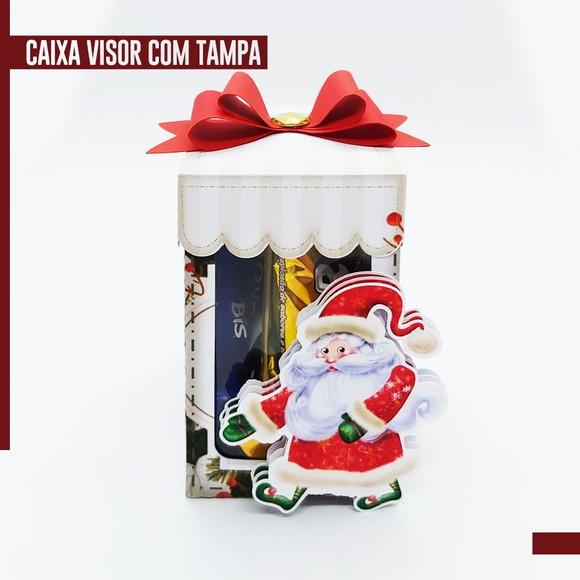Arquivo Silhouette Caixa Tampa com Visor Natal