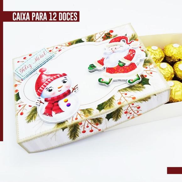 Arquivo Silhouette Caixa para 12 Doces Natal