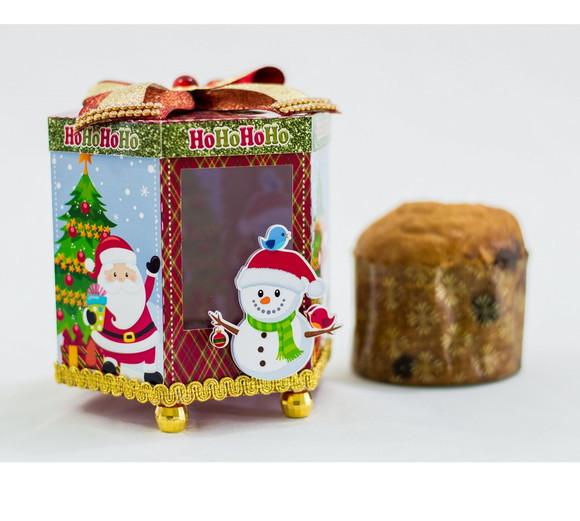 Arquivo Silhouette Caixa para Panetone 500g Natal