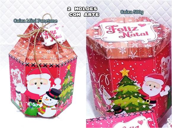 Arquivo Silhouette Caixa Panetone Medio e 500g Natal