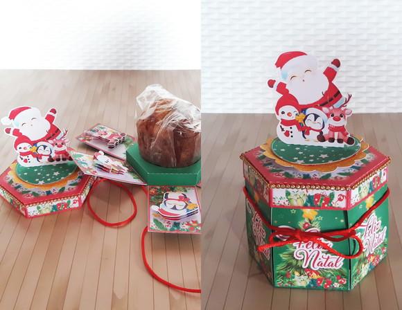 Arquivo Silhouette Caixa Mini Panetone 80gr Natal
