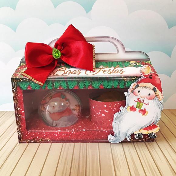 Arquivo Studio Caixa Bolinha e Mini Panetone Natal