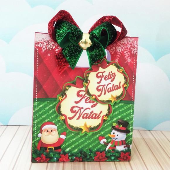 Molde para Corte Sacolinha Presente Natal